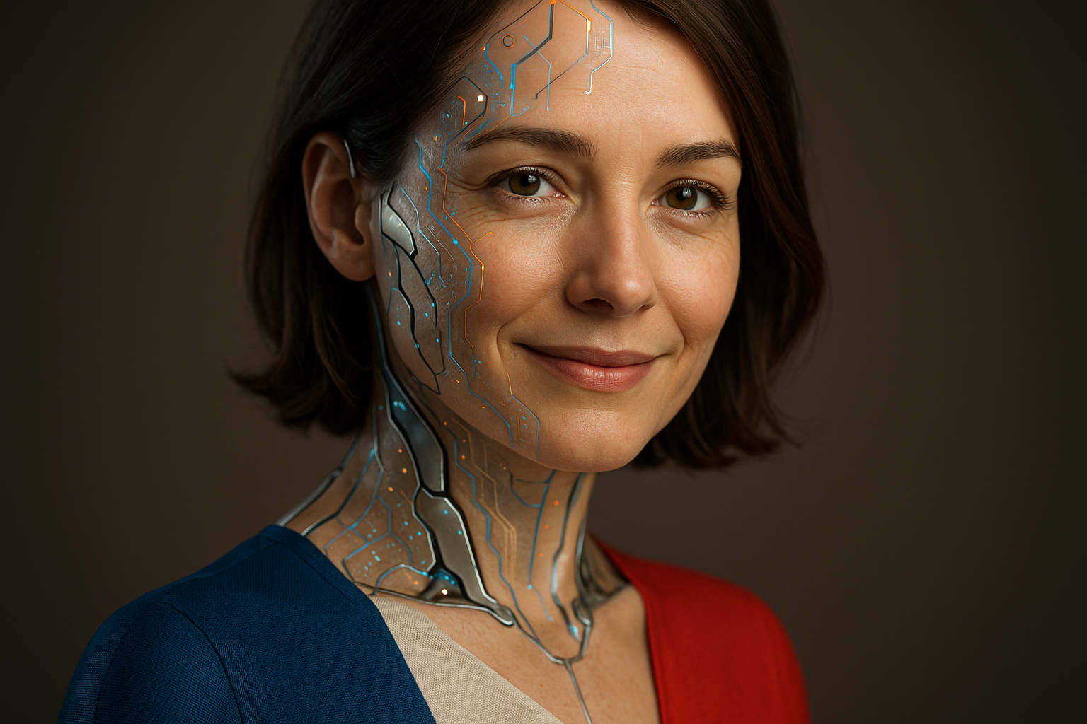 Intelligence artificielle française avec drapeau français et réseaux de neurones